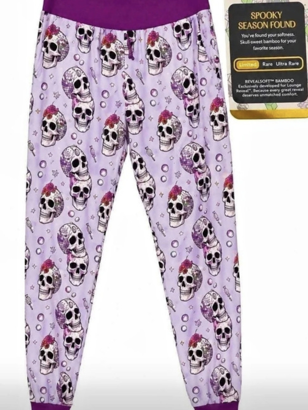 Bomb Party Lounge Reveal Spooky Season Found Skull Bamboo Pajama Pants